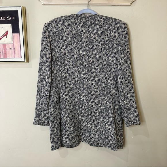 Casual Corner Vintage Long Blazer Black & Beige 3 Button Front Women’s Sz 10 - Picture 10 of 14